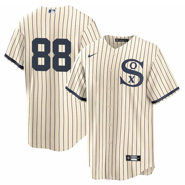 Men Chicago White Sox #88 No Name Cream stripe Dream version Game Nike 2021 MLB Jersey